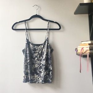 Blue & White Floral Print Topshop Crop Top